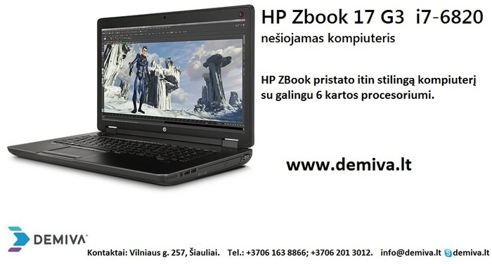 Naujas HP ZBook 17 G3 nešiojamas kompiuteris Šiauliai