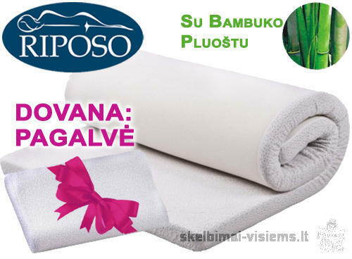 6cm storio RIPOSO Čiužinukai nuo 269 Lt + dovana Pagalvė