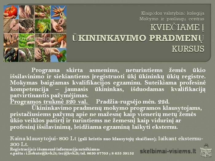 Ūkininkavimo pradmenų kursai