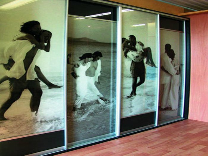 Sliding doors, sliding systems, Frameless partitions, furniture, handrails