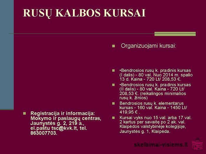 RUSŲ KALBOS KURSAI