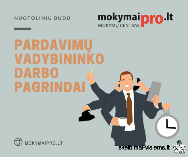 Pardavimų vadybininko darbo pagrindai (nuotoliniu būdu)