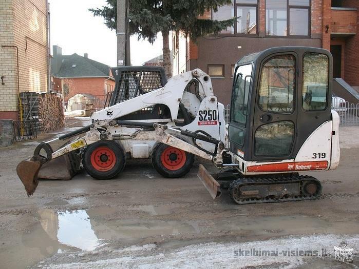 MINI KRAUTUVO BOBCAT, EKSKAVATORIAUS NUOMA.