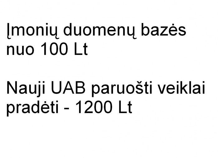 Įmonių duomenų bazės - 200tūkst. įrašų