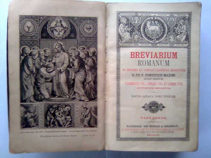 Parduodu 1889 metų lotynišką maldyną BREVIARIUM ROMANUM. Tel. 864590103, antasg@gmail.com