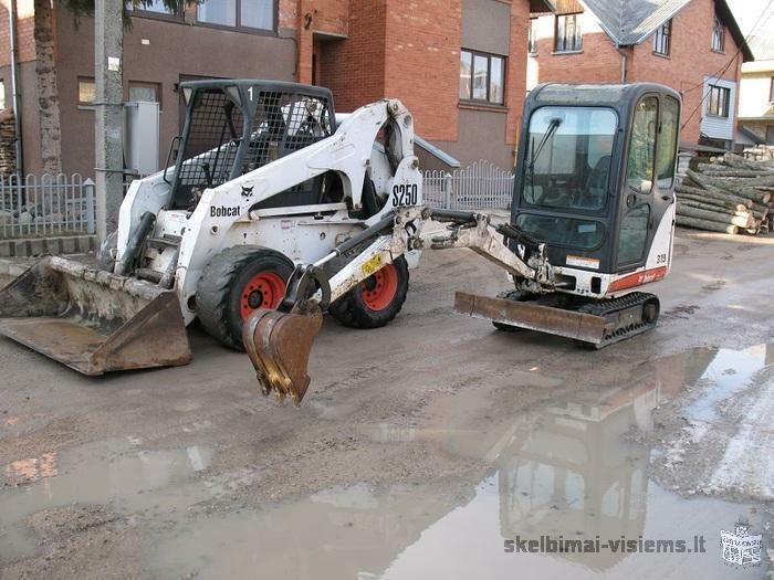 Bobcat krautuvo, ekskavatoriaus nuoma