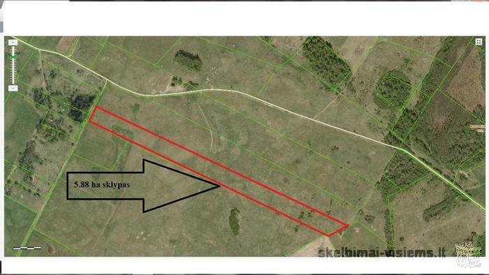 Parduodamas 5,88ha ž.ū.p. sklypas Utenos raj