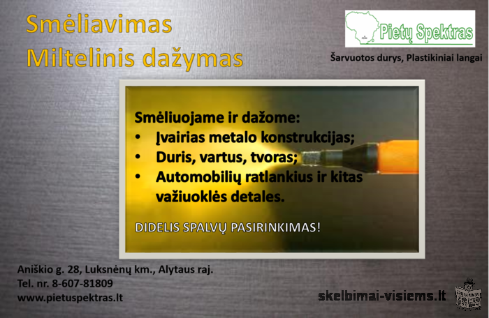 Smėliavimas, Miltelinis dažymas