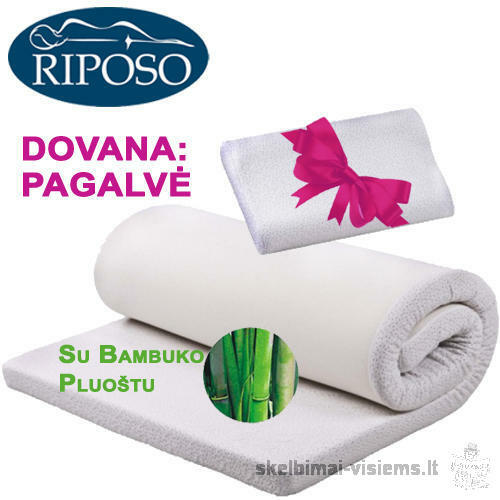 3.5cm storio RIPOSO Čiužinukai nuo 229 Lt + dovana Pagalvė