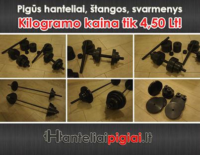 PIGŪS hanteliai, štangos, svarmenys TIK 4,5 Lt/kg