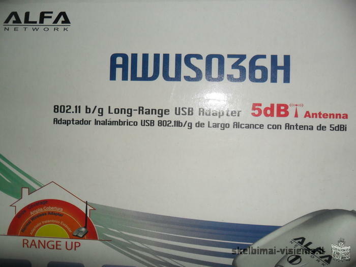 Alfa AWUS036H didelio nuotolio USB WiFi adapteris