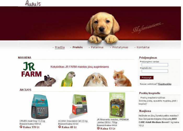 Auau.lt - prekių gyvūnams internetinė parduotuvė