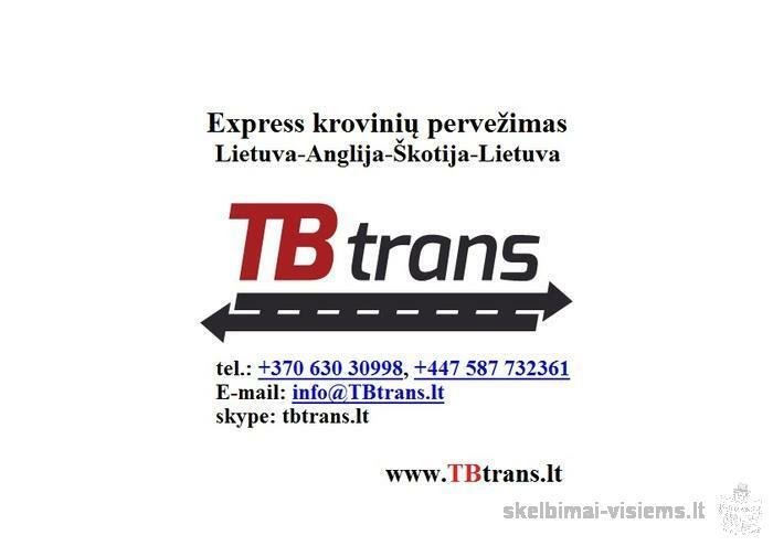 Express krovinių pervežimas Lietuva-Anglija-Škotija-Lietuva