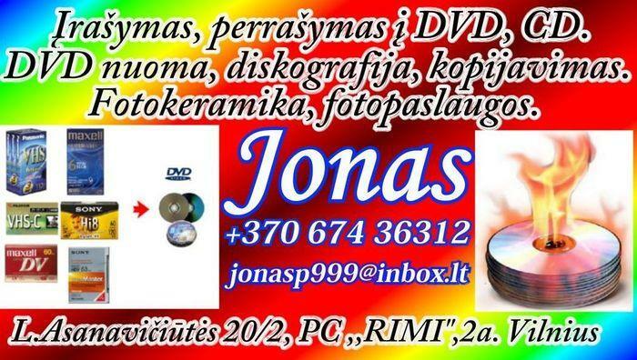 Perrasymas ir irasymas i DVD, CD is VHS, VHS-C, Mini DV, Digital8