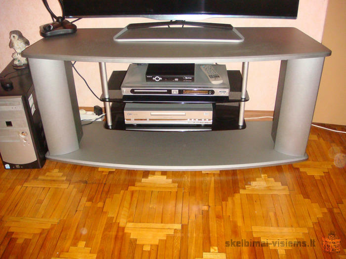 Televizorius SAMSUNG "CW-29M164N", 88cm įstrižainė. Sidabro spalva. TV staliukas, sidabro spalva.